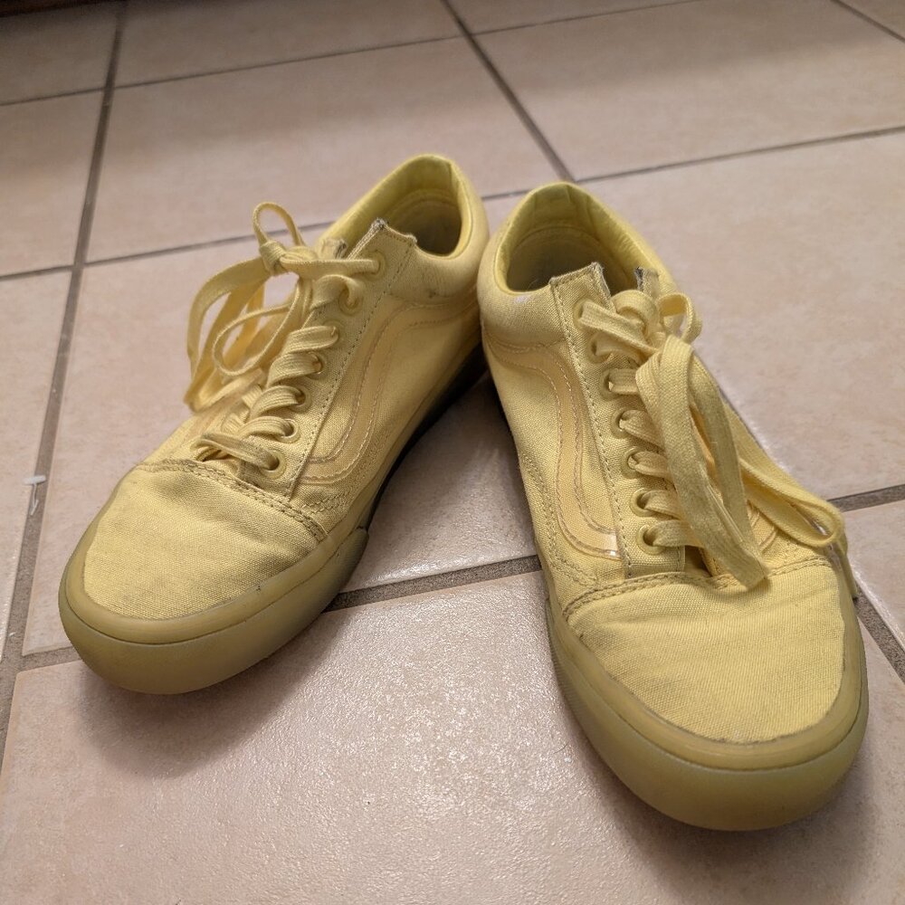 USED, HIGHLIGHTER YELLOW Vans, unisex